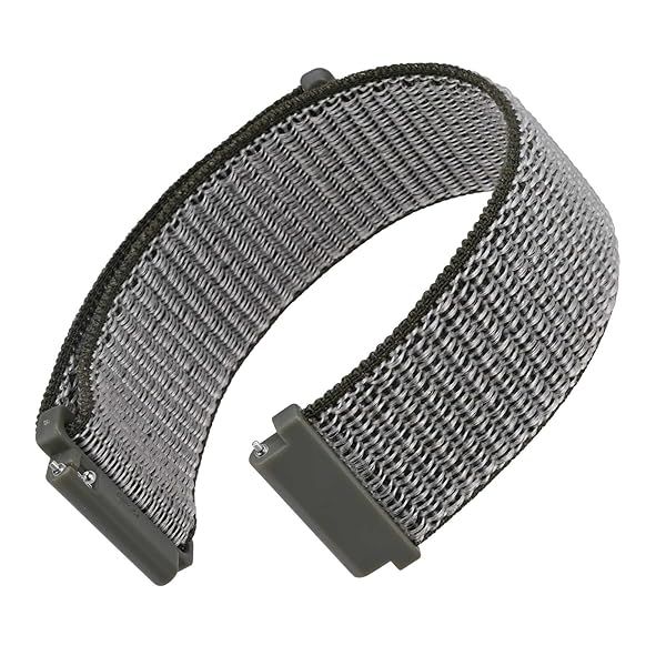 WOCCI 18mm Adjustable Nylon Watch Band, Quick Release Sport Loop Strap (Grey)