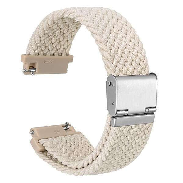 WOCCI 18mm Braided Nylon Watch Band with Quick Release & Silver Buckle - Stylish for Men & Women