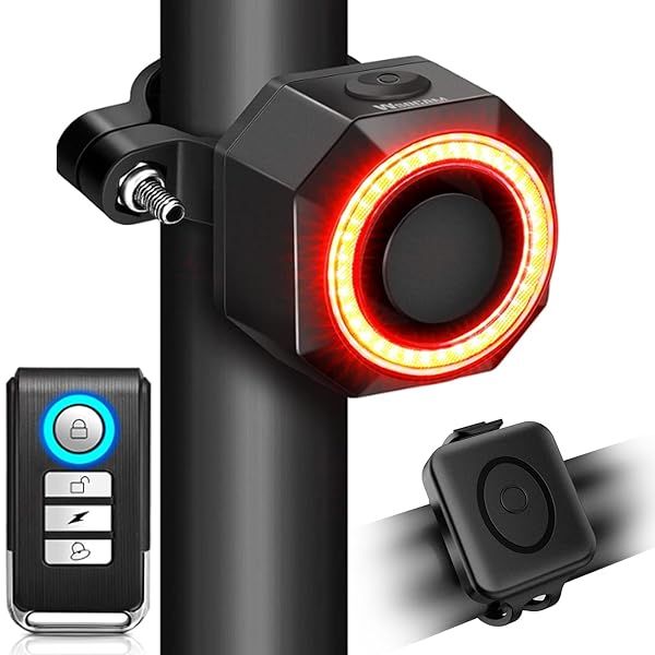 WSDCAM Smart Tail Light with Horn Alarm - Auto ON OFF USB C Rechargeable Waterproof Rear Bike Light