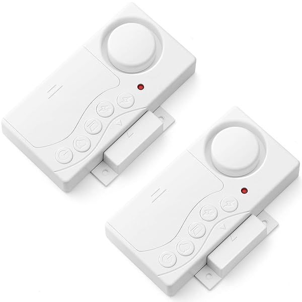 WSDCAM Wireless Fridge Alarm 4 in 1 Door Sensor Chime Adjustable Delay Loud 108dB 2 Pack for Home Safety