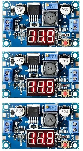 WWZMDiB LM2596 Voltage Regulator: 3Pcs DC-DC Buck Converter 3.2-35V to 1.25-30V with LED Display