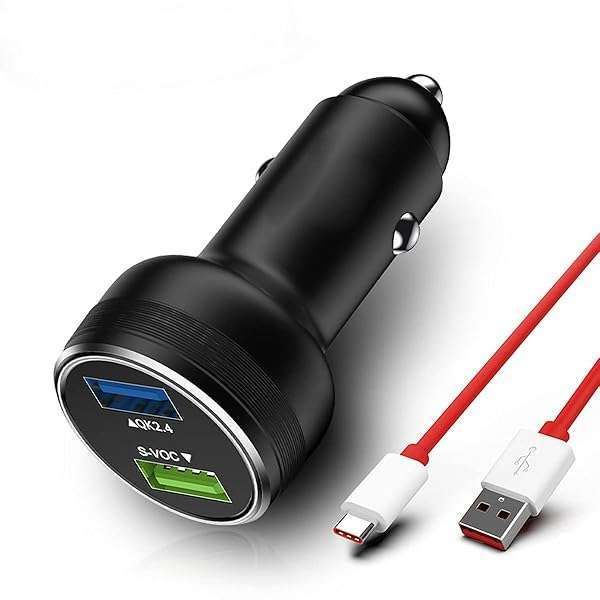 Fast Charging Warp Charge 30W & 65W Car Charger for OnePlus 12, 11, 10, 9 Pro, Nord & More - Supervooc Dash Charge