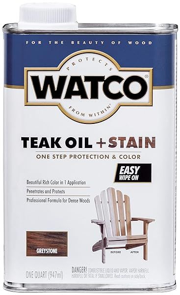 Watco 348759 Teak Oil Plus Stain Quart in Greystone - Enhance Your Wood Finish Today!