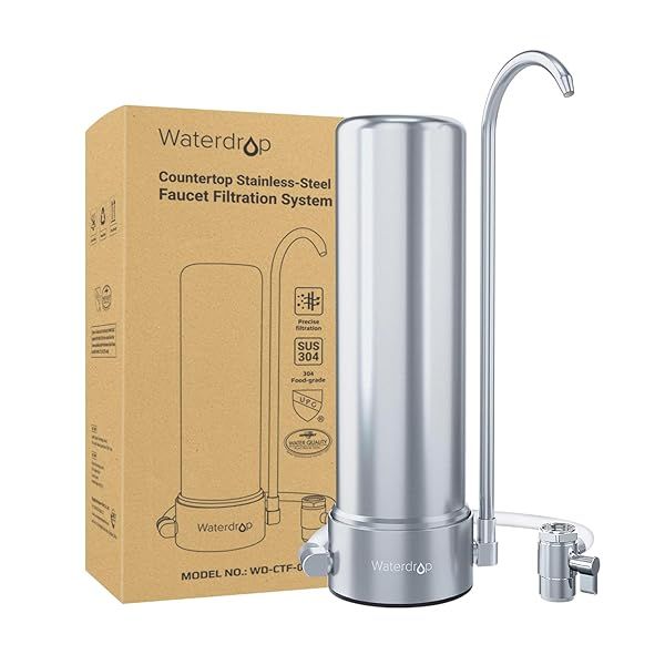 Waterdrop Countertop Water Filter: NSF Certified 5-Stage System Reduces Heavy Metals & Chlorine - 8000 Gallons of Clean Water