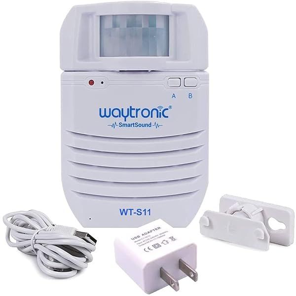 Waytronic PIR Motion Sensor Sound Player: Recordable Alarm for Door Greeter & Guest Welcome Alert