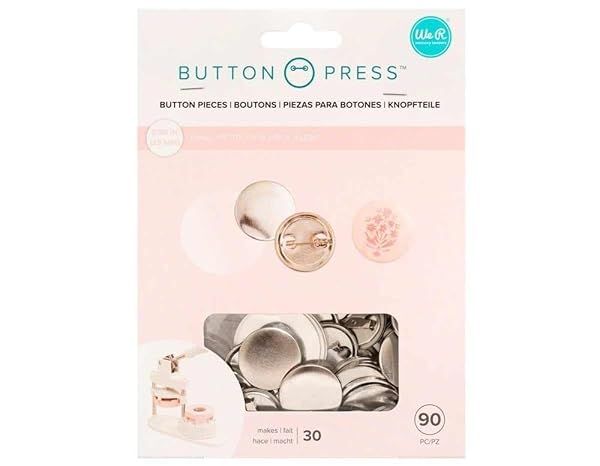Create Custom Buttons with We R Memory Keepers Button Press Refill - 30 Pack of 25mm Small Homemade Buttons