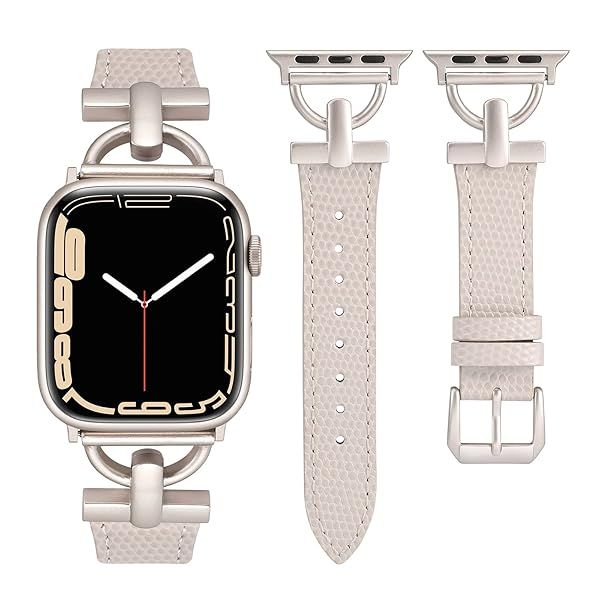 Wearlizer Leather Band Compatible with Apple Watch Bands Women 41mm 40mm 38mm 49mm 46mm 45 44 42mm, Fancy Dressy Strap for iWatch Series 11 10 9 8 7