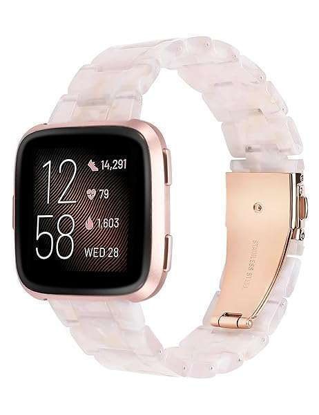 Stylish Wearlizer Pink Flower Resin Band for Fitbit Versa 2 & Lite - Lightweight Replacement Strap for Men & Women