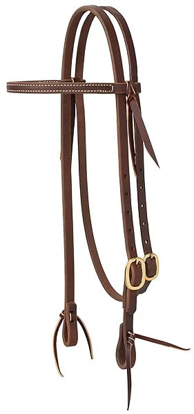 "Buy Weaver Leather Oiled Canyon Rose Browband Headstall - 5/8" Brass Buckle Tack"