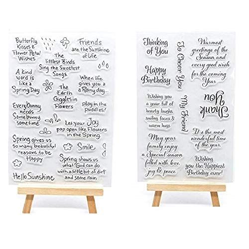 Joyful Home 2pcs Thinking of You Clear Stamps for Card Making & Scrapbooking - Perfect for Creative Projects!