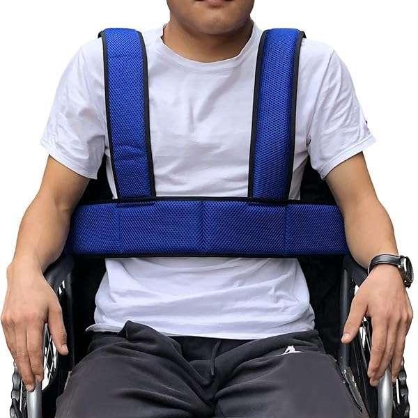 Adjustable Wheelchair Seat Belt & Torso Support Vest for Elderly & Disabled - Prevents Tilting & Falling