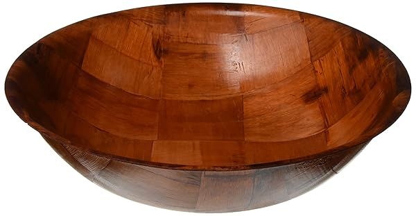 "Winco WWB-12 12" Woven Wood Salad Bowl - Durable, Stylish & Perfect for Any Table"