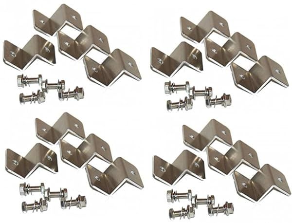 WindyNation Solar Panel Z Bracket Mount Set for RVs & Boats - Off-Grid Solution (4 Sets)