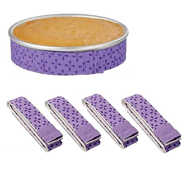 Winerming 4-Piece Bake Even Strips: Achieve Level Cakes with Super Absorbent Cotton for Perfect Edges
