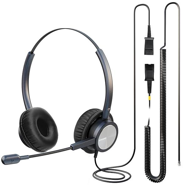 Noise-Canceling Wired Headset for Cisco IP Phones 794X, 796X, 797X & More - Perfect Landline Solution