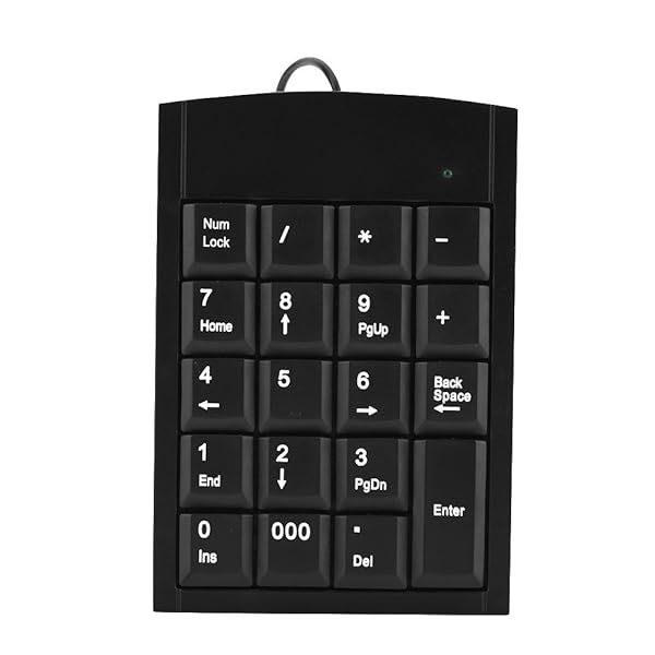Portable Wired USB Number Pad - 19 Keys Mini Keypad for Laptop & Desktop | Plug & Play External Numeric Keyboard