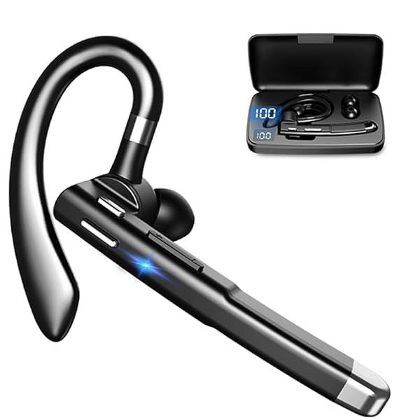 30Hrs Wireless Headset with Noise Cancelling Mic - Perfect for Business, Sports & Driving | Bluetooth 5.0 Earpiece for Android & iOS