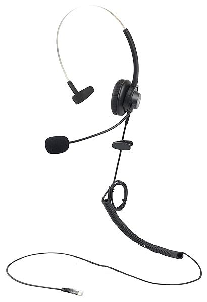 WirelessFinest Headset Hands-Free Microphone for Avaya 9608 9608g 9620l A1608-i J139 J169 J179 IP VIOP Home Office Desktop Telephone Black