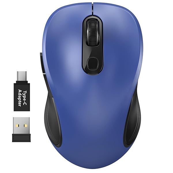 Buy WisFox 2.4G Wireless Mouse - Ergonomic, USB & Type-C, 6 Buttons, 3 Levels for Windows & Mac - Perfect for Laptops!