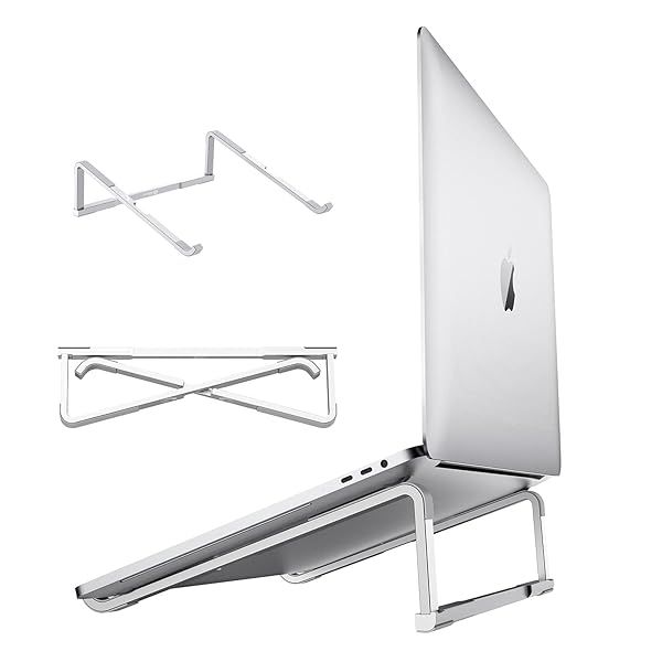 Adjustable Aluminum Laptop Stand for Desk - Lightweight & Foldable for Easy Storage & Travel