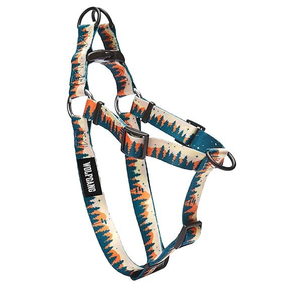 Wolfgang Heavy Duty Adjustable Dog Harness Pull Tested Over 800 lbs for Walking and Training Small Overland Print