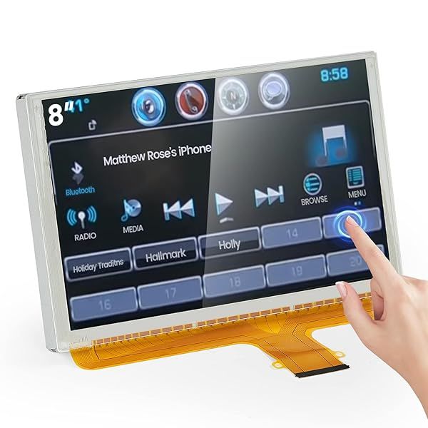 8" Touch Screen of LCD Digitizer Navigation Radio Replacement for Chevy GMC, 2014-2018 Silverado Sierra, 2015-2019 Tahoe Yukon Suburban Colorado