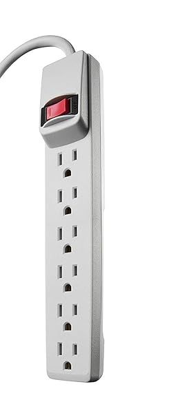 Woods 41367 Surge Protector: 6 Outlets, 4ft Cord & Overload Safety - Essential Power Solution