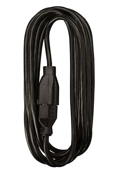 Buy Woods 25Ft Light Duty Extension Cord - 16 Gauge, 3 Conductor, SJTW, Black | Perfect for Office Use