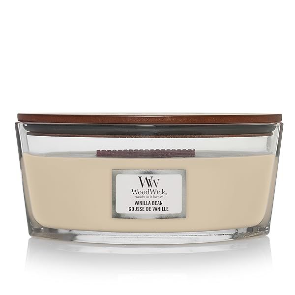Woodwick Candle Elipsa Vanilla Bean 76112E Long Lasting Scented Candle for Relaxation and Home Ambiance