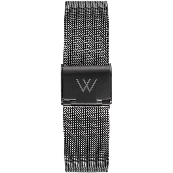 Upgrade Your Style: Wristology 18mm Black Metal Mesh Watch Band - Quick Release Milanese Strap for Men & Women