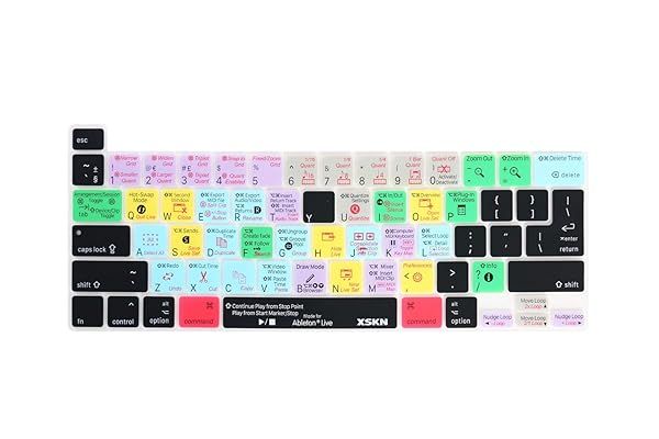 XSKN Ableton Live Silicone Keyboard Cover for 2019 MacBook Pro 16 inch A2141 and 2020 MacBook Pro 13.3 inch A2251 A2289 A2338 M1