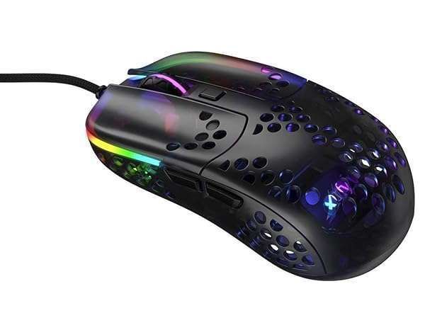 XTRFY MZ1, Ultra-Light Wired Gaming Mouse, Cutting-Edge Pixart 3389 Sensor, Unique Shape for Optimum Aim, Adjustable RGB Lighting, Zys Rail Edition