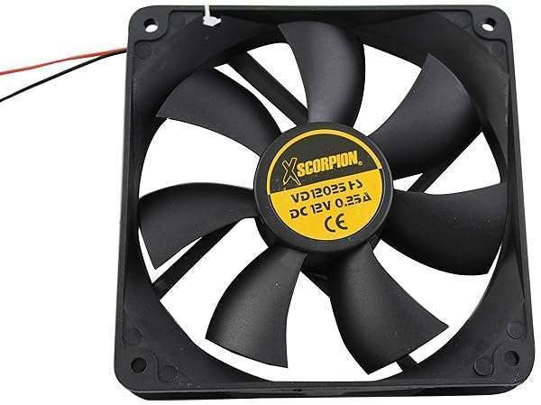 Xscorpion FAN61 12V 6-Inch Square Rotary Cooling Fan - High Performance Black Fan for Efficient Cooling