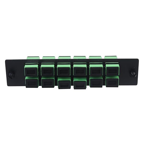 Xunsomten 12 Fiber SC to SC APC Single Mode Fiber Patch Panel with 12 SC APC Coupler Adapter Connectors