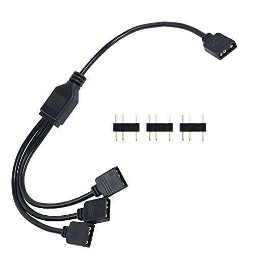 YACSEJAO ARGB Splitter Cable 1 to 3 - 5V 3Pin Addressable RGB for PC Chassis, CPU Coolers & ARGB Fans