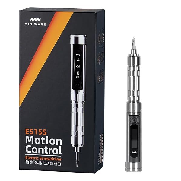 YKEY Original MINIWARE ES15S Mini Electric Screwdriver Rechargeable Portable Cordless Smart Motion Control with 24 Bits OLED Screen