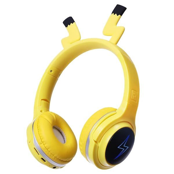 YLFASHION Kids Bluetooth Headphones with LED Lights - Wireless Cartoon Over-Ear Headphones for School, iPad, Tablet & Airplane