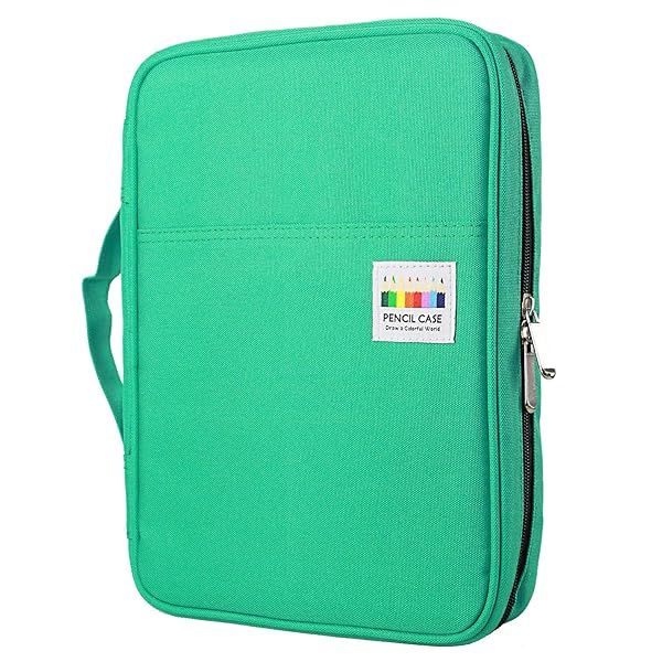 YOUSHARES 166 Slots Colored Pencil Case & 110 Slots Gel Pen Organizer - Multi-Layer Holder for Artists & Adults (Green)
