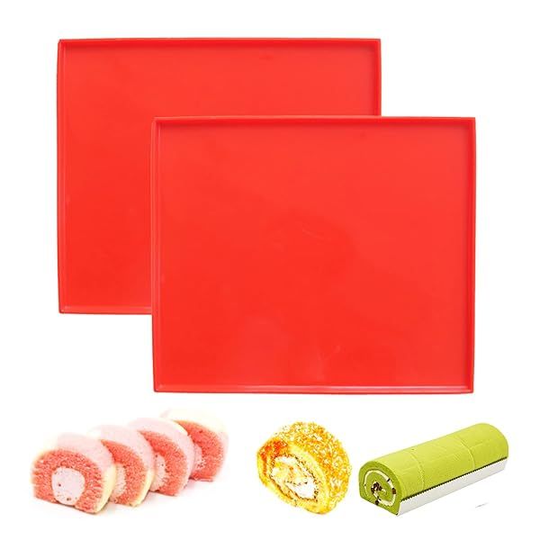 YUANAIYI Swiss Roll Cake Mat Set - Nonstick Silicone Baking Tray for Pastries, Pizza & Cookies - Flexible & Multipurpose