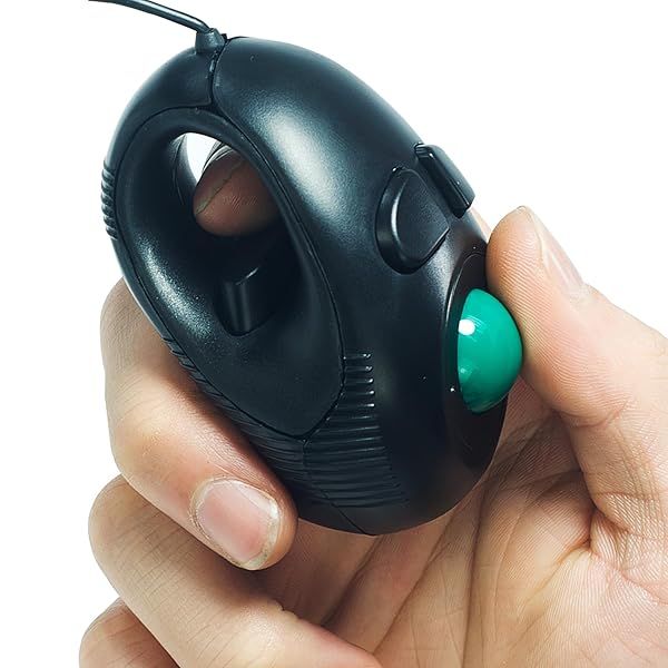 YUMQUA Y-01 Portable 4D USB Trackball Mouse for Laptop & Mac - Ergonomic Design for Left & Right Handed Users