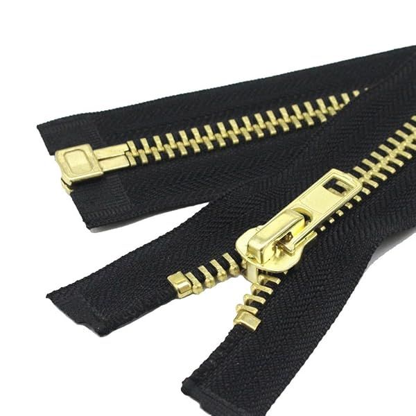 "YaHoGa #10 25" Brass Heavy Duty Zipper - Perfect for Jackets, Coats & Crafts"