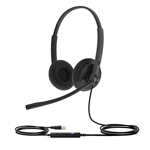 Yealink UH34 Teams Certified USB Wired Headset - Stereo Microphone for PC & Laptop