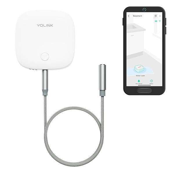 YoLink Water Leak Sensor: 1/4 Mile Range, 105dB Siren, Alexa & IFTTT Compatible - Ultimate Smart Home Protection