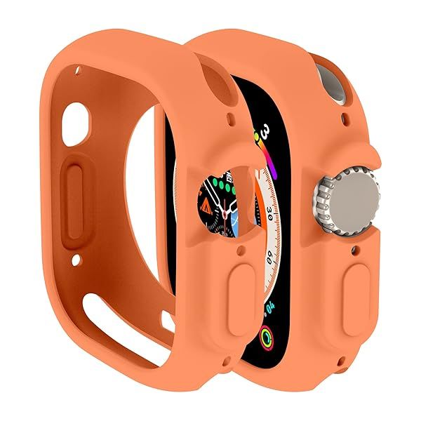 Compatible for Apple Watch Ultra 3 2 1 49mm Case All-Round Shockproof TPU Silicone Protective Cover Bumper Shock-Absorbing Scratch-Resistant Case for