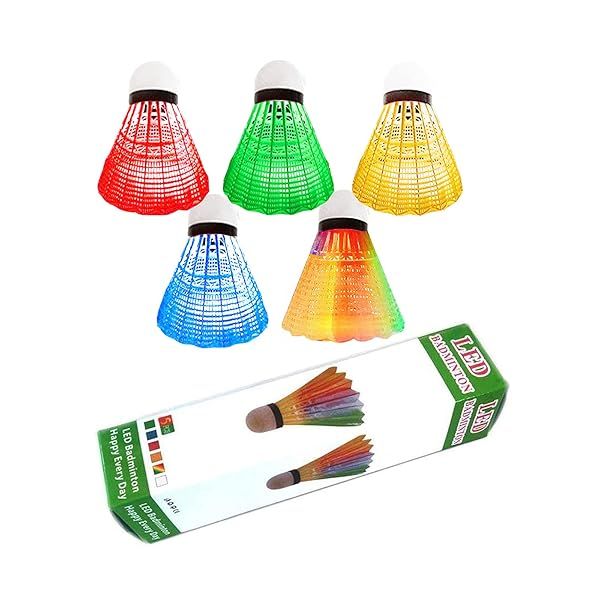 ZHENAN LED Badminton Shuttlecocks - Glow in the Dark Birdies for Indoor & Outdoor Sports (5pcs)