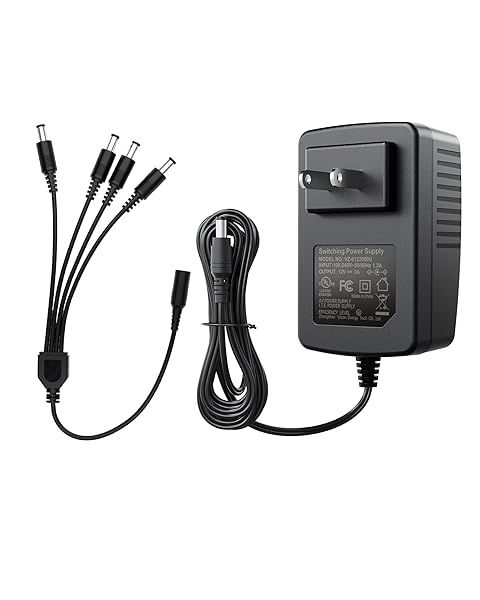 ZOSI 12V 2A Power Supply Adapter & 4-Way Splitter for CCTV Security Cameras