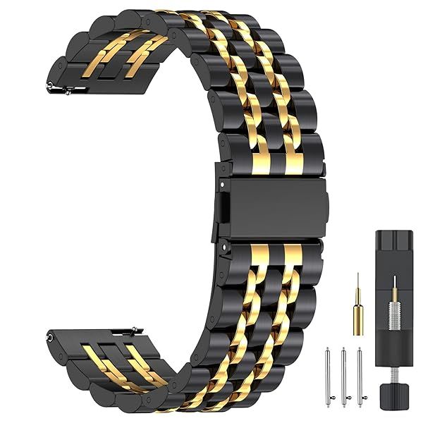ZPJPPLX 20mm Galaxy Watch Bands,Quick Release Metal Replacement Strap for Samsung Galaxy Watch 4 5 6 40mm 44mm 43mm 45mm 46mm 47mm Garmin Forerunner