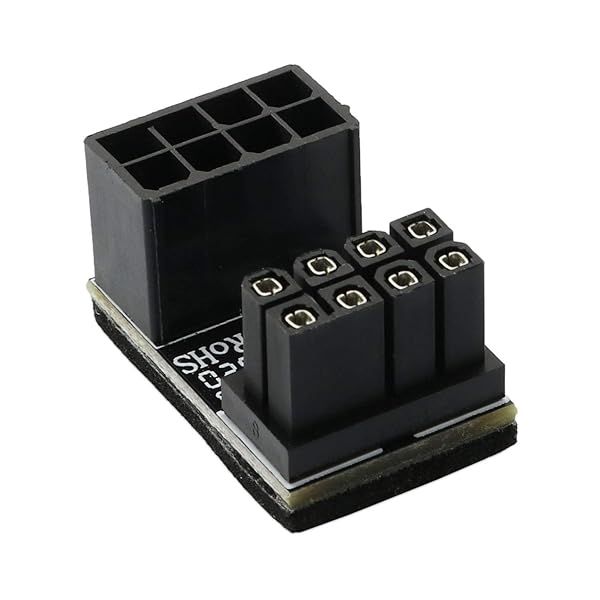 ZRM&E 8 Pin Graphics Card Power Supply 180 Degree Angled Adapter Steering Connector Up Angled for Desktops Graphics Card
