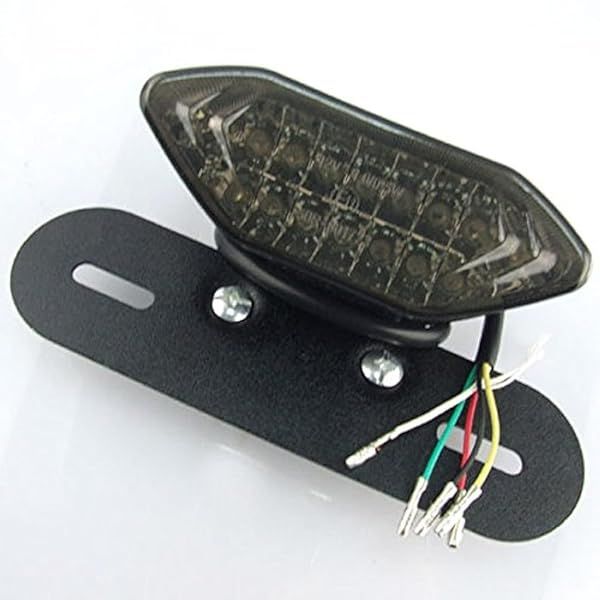 ZYTC Motorcycle Tail Light Smoke Integrated Running Brake Stop Light Turn Signal License Plate Bracket Lamp