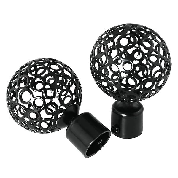 ZZLZX 2pcs Decorative Curtain Pole Ends for 22mm Rods - Stylish Drape Accessories